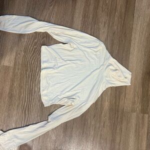 Cream long sleeve turtleneck cropped